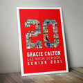 Custom Senior Nights Sports Poster | Sports Number or Letter Photo Collage for Senior Night - collageandwood