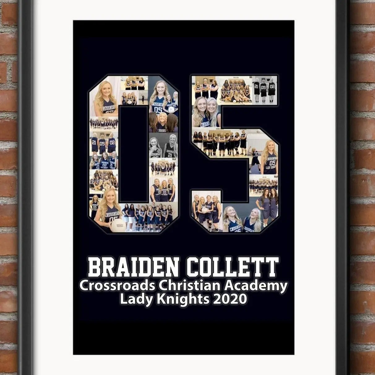 Basketball Senior Nights Sports Poster | Sports Number or Letter Photo Collage for Senior Night - collageandwood