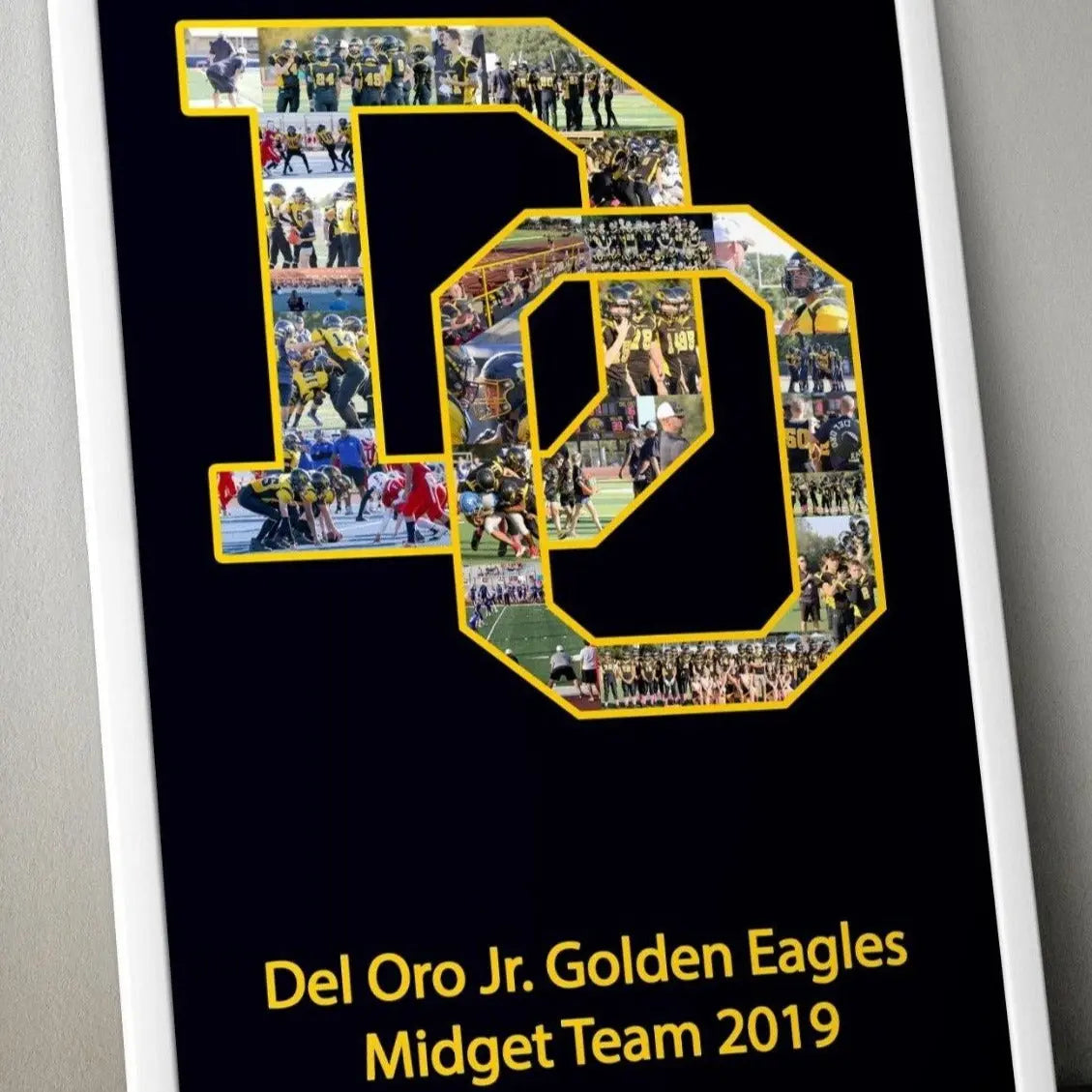 Football Senior Nights Sports Poster | Sports Number or Letter Photo Collage for Senior Night - collageandwood