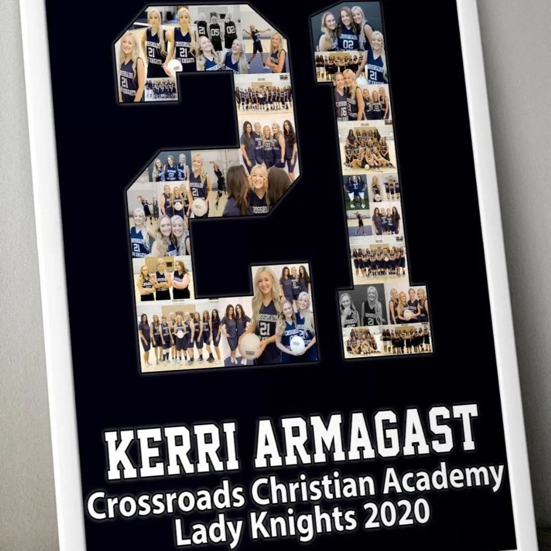 Basketball Senior Nights Sports Poster | Sports Number or Letter Photo Collage for Senior Night - collageandwood