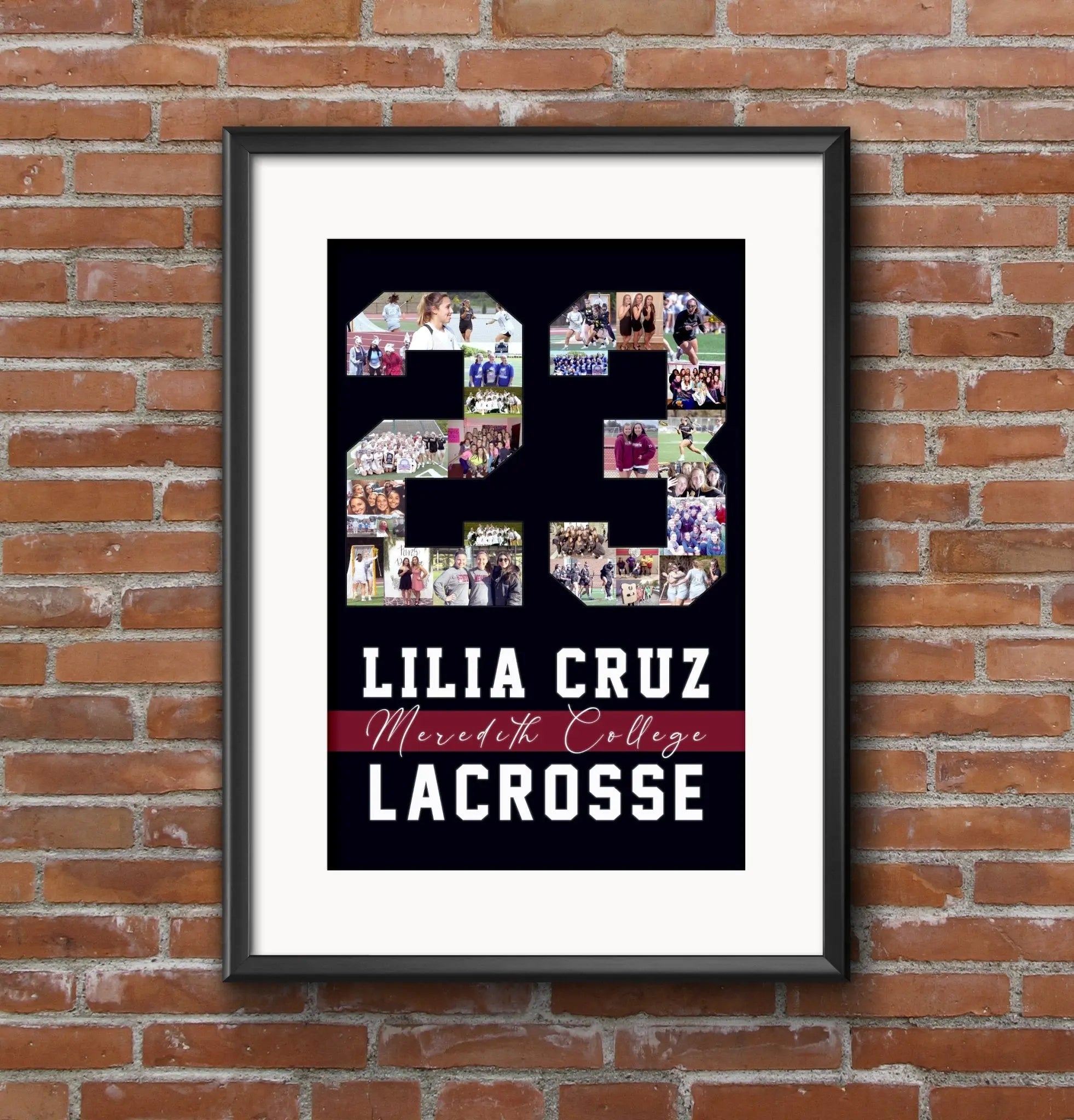Custom Senior Nights Sports Poster | Sports Number or Letter Photo Collage for Senior Night - collageandwood