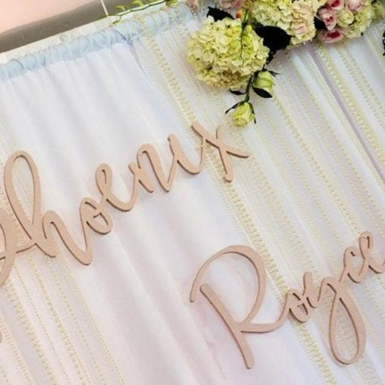 Custom Handwritten Name 1st Birthday Backdrop Sign - Designed by Letterstou - Pink Gold outlet Painted - Nursery Sign - 36