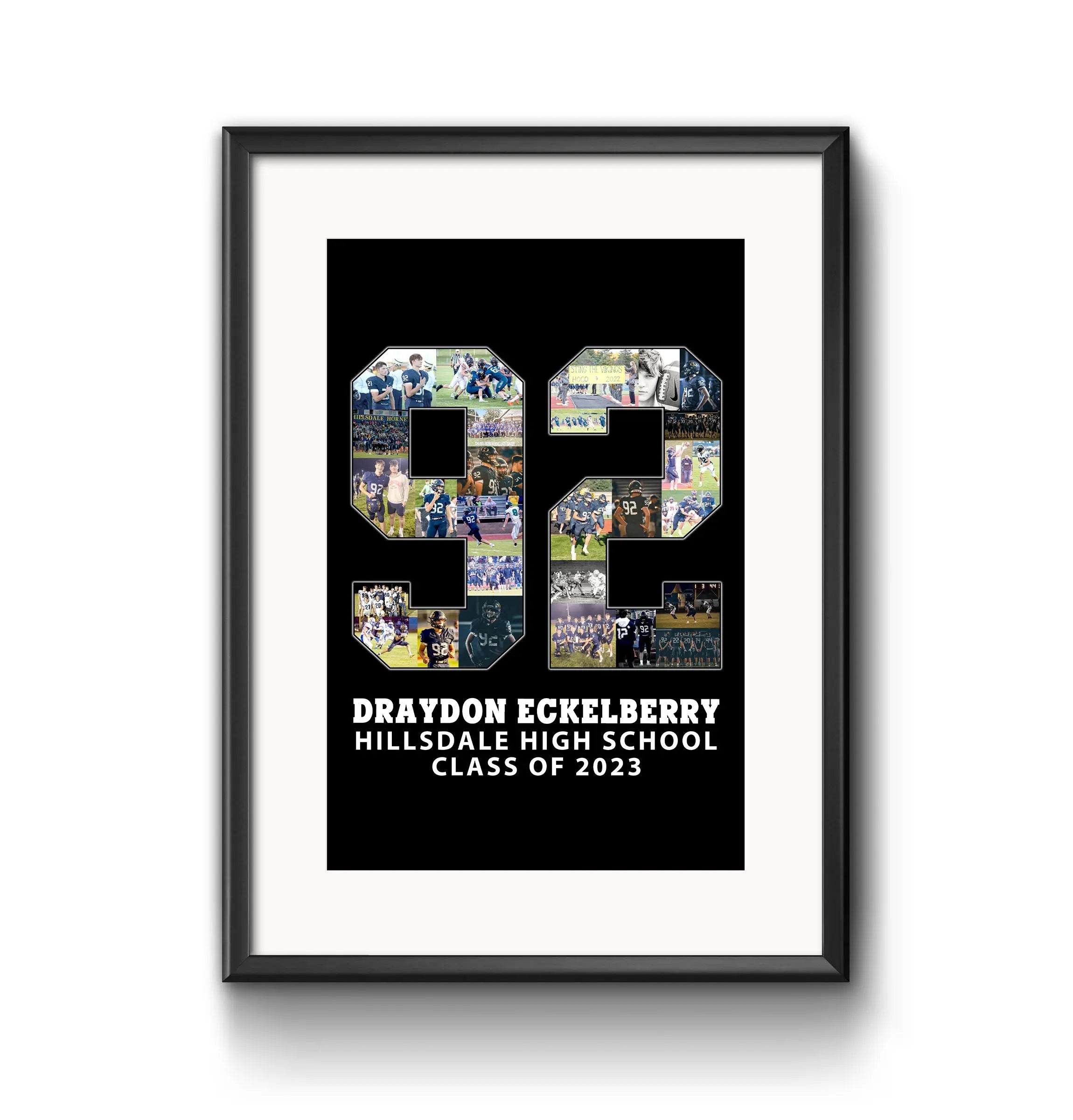 Looking for deas for senior night football? How about a custom poster like this one for #92?