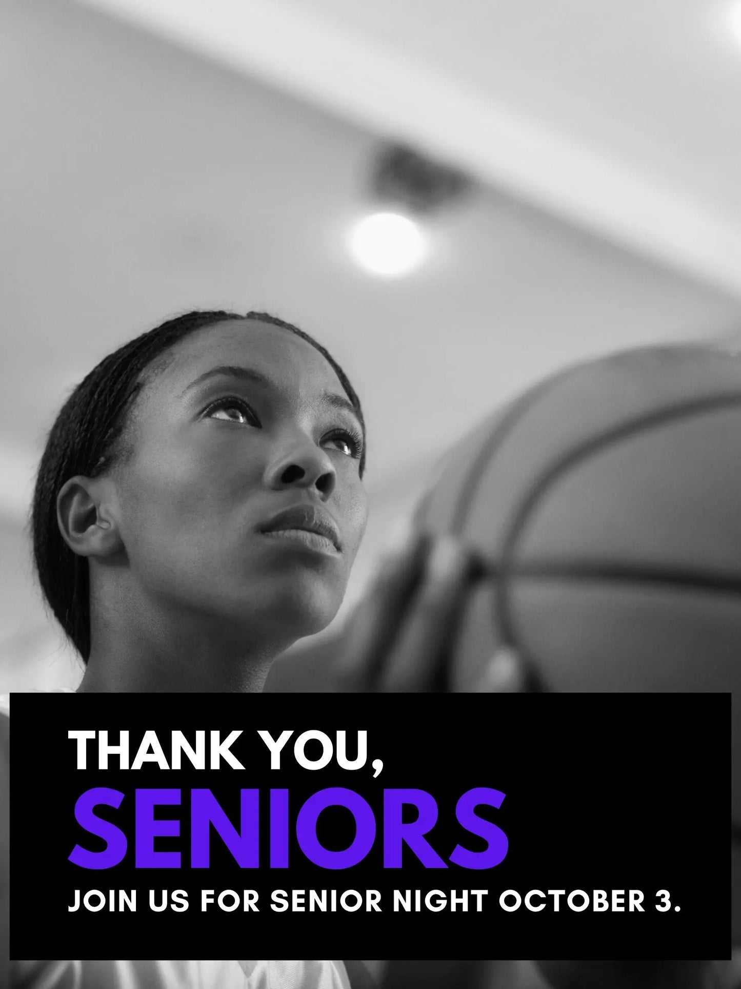 Women's basketball senior night poster