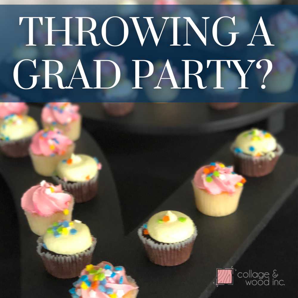 Graduation party cupcake number stands from CollageandWood.com.