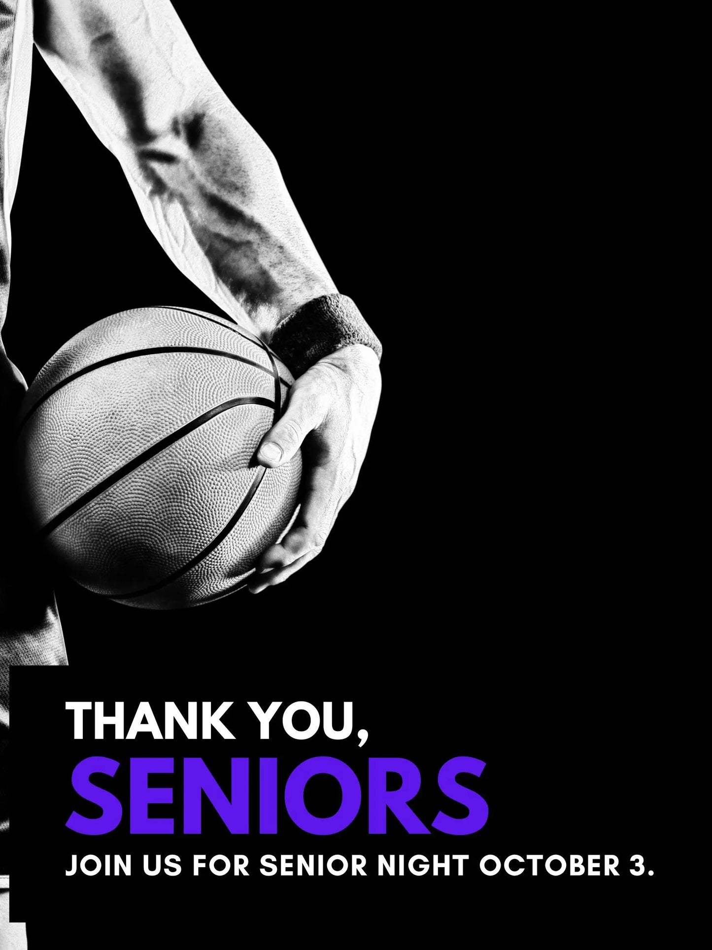 Basketball Senior Night Poster to Promote Your Basketball Senior Night