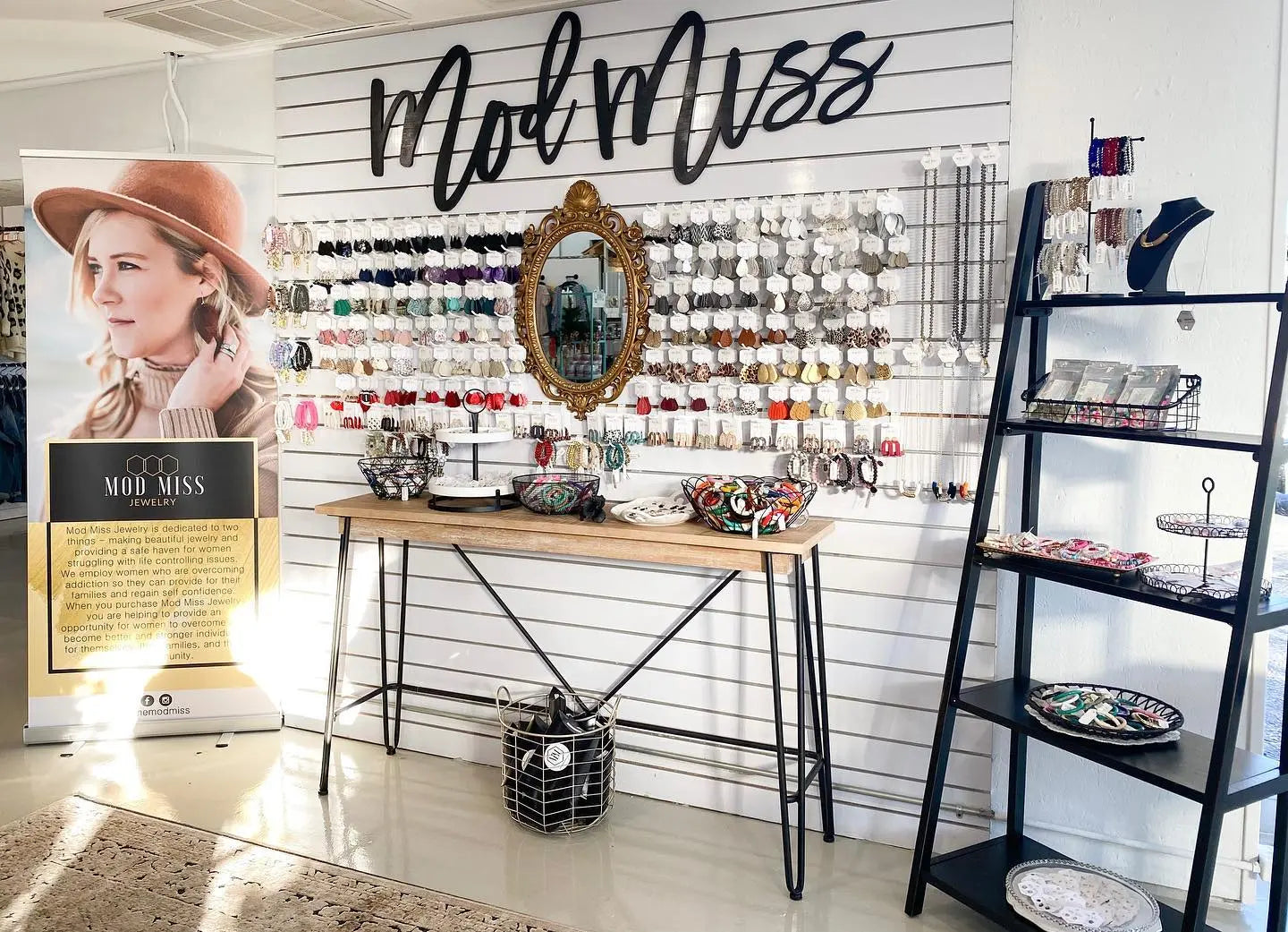 Mod Miss wall lettering.