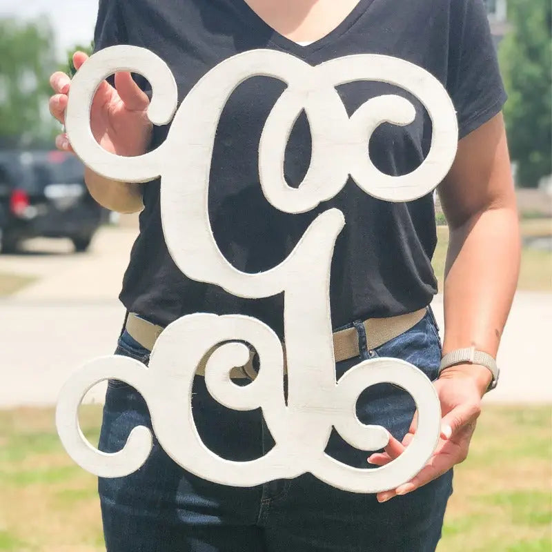 Personalized Wooden Vine Monogram Letters - collageandwood