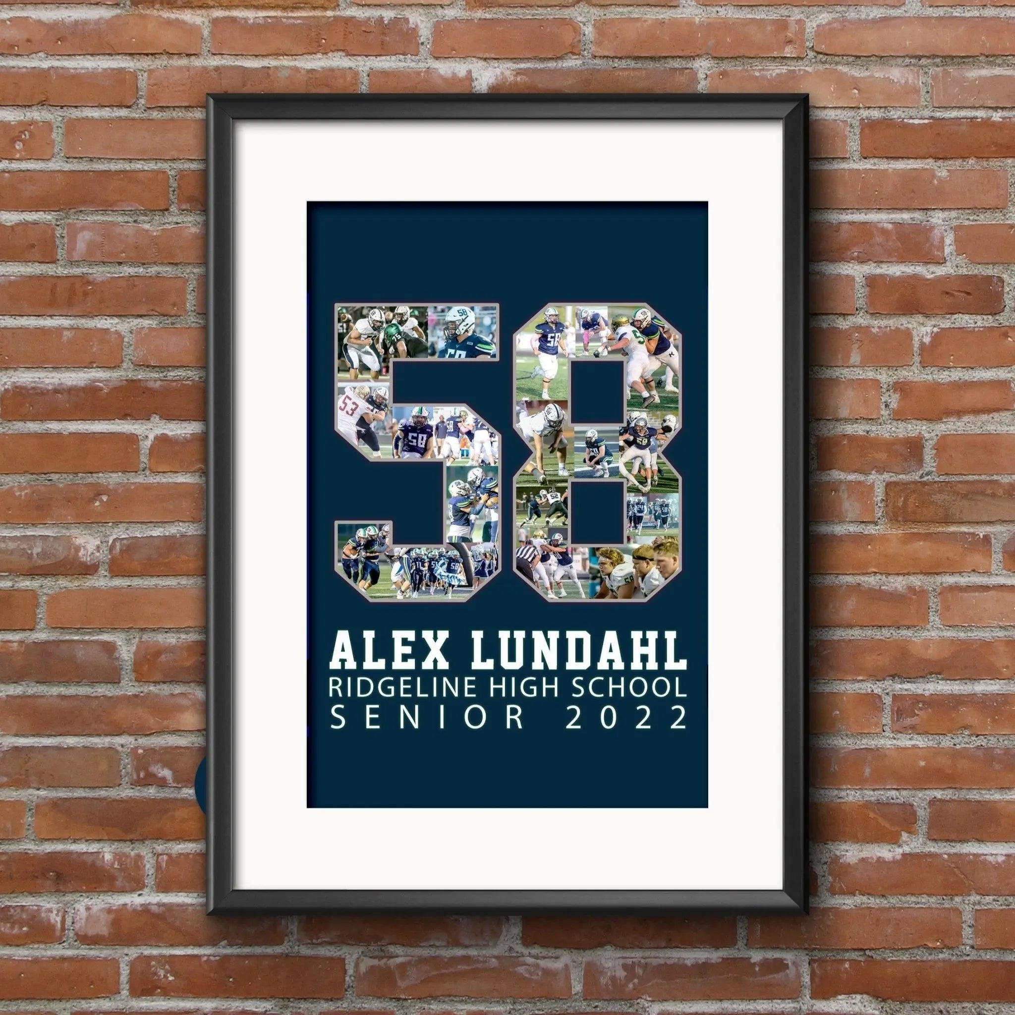 Senior Night Sports Poster, Custom Design | Sports Number or Letter Photo Collage for Senior Night - collageandwood