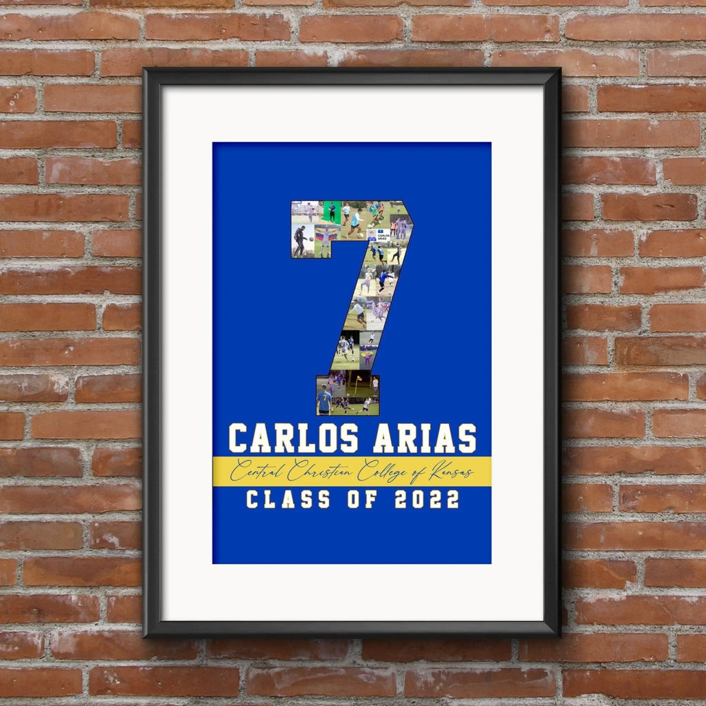 Senior Night Sports Poster, Custom Design | Sports Number or Letter Photo Collage for Senior Night - collageandwood