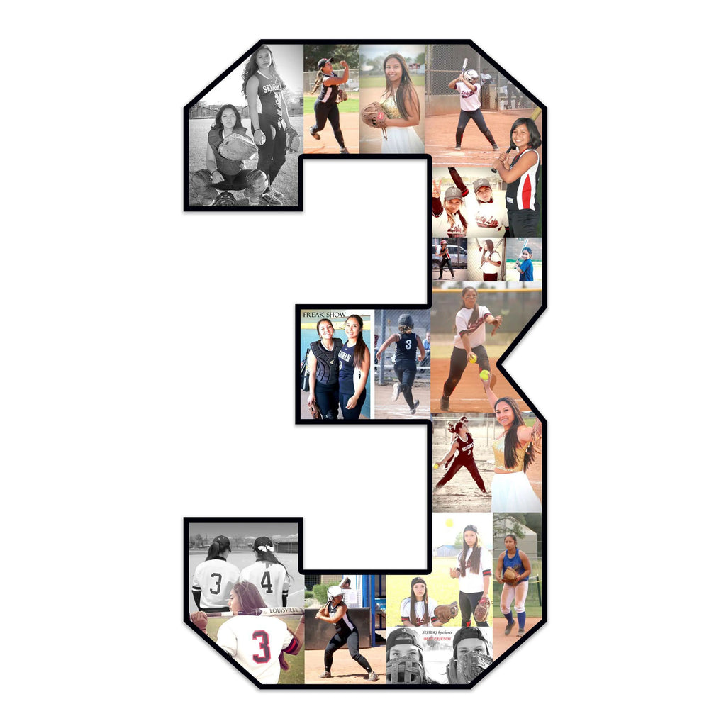 Collage #3 for softball player; covered with softball photos.