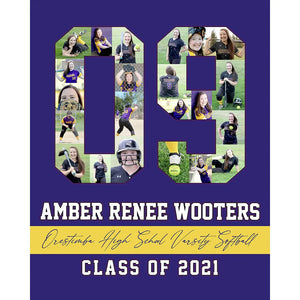 Softball Senior Gifts: Poster #09. Available at collageandwood.com.