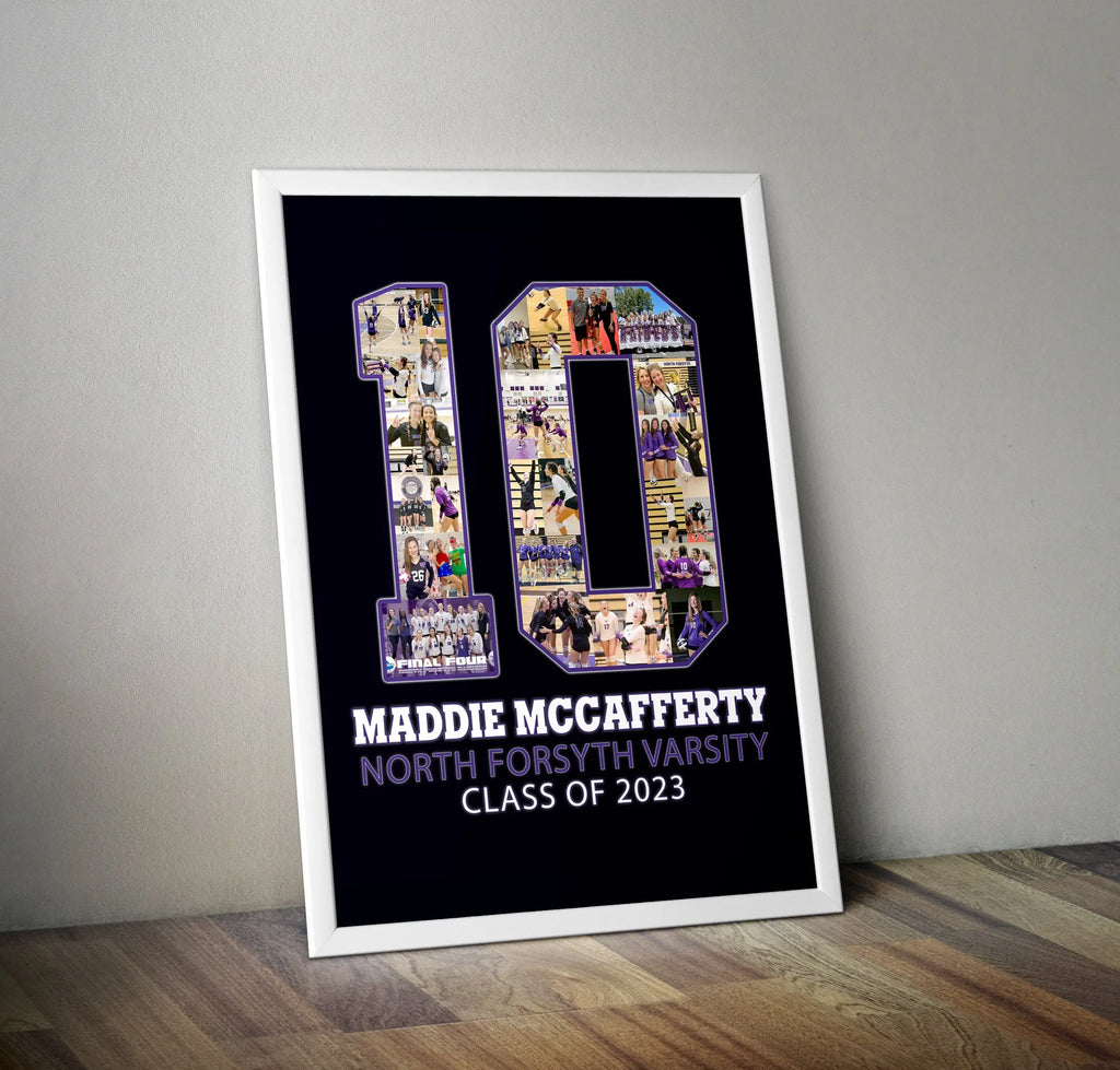 Volleyball Collage Idea: Jersey Number Collage Poster From CollageandWood.com #10.