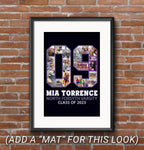 16x20 Custom Collage Volleyball Poster  for #09 printed by customer and matted with 2x2 mat. Frame size is 20x24.