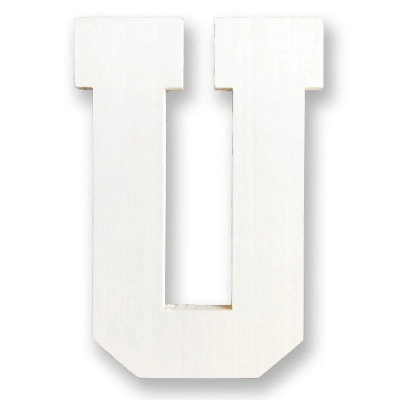 White Wood Letters 3 Inch, Wood Letters for DIY, Party Projects (U